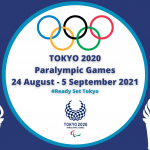 Olympics rings with Tokyo 2020 Paralympic Games