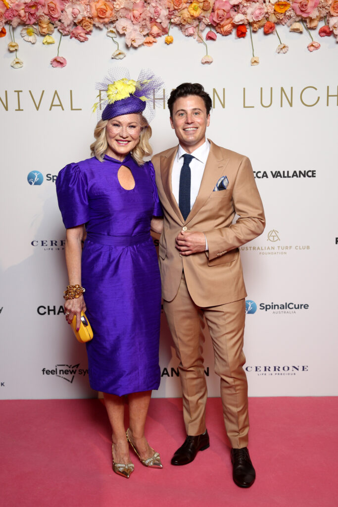 SYDNEY, AUSTRALIA - OCTOBER 06:Kerri-Anne Kennerley and James Tobin pose during Everest Carnival Fashion Lunch at Royal Randwick Racecourse on October 06, 2022 in Sydney, Australia. (Photo by Don Arnold/Getty Images for ATC)