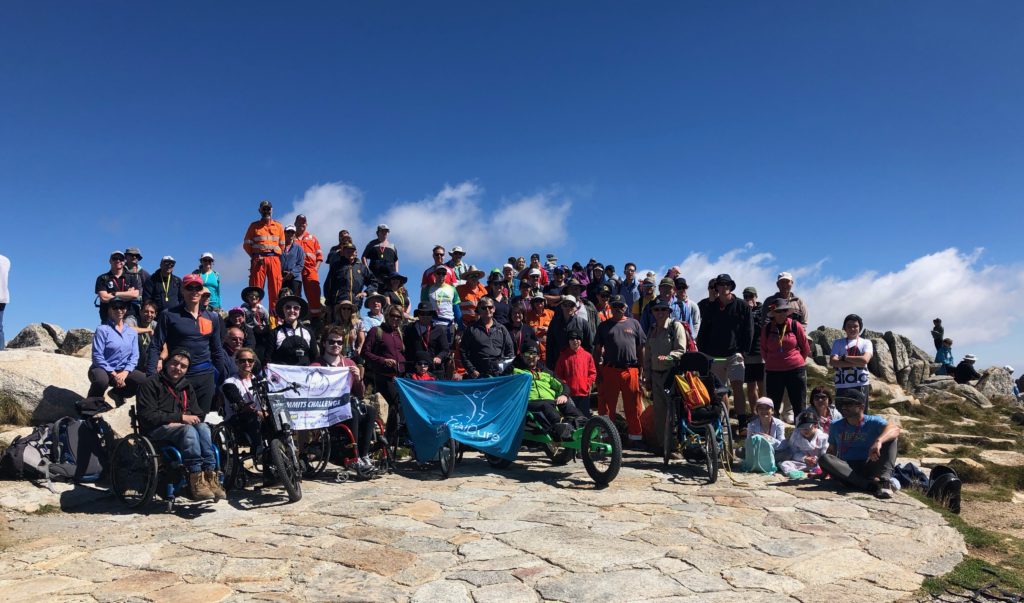 on top of Mount Kosciuszko for SpinalCure